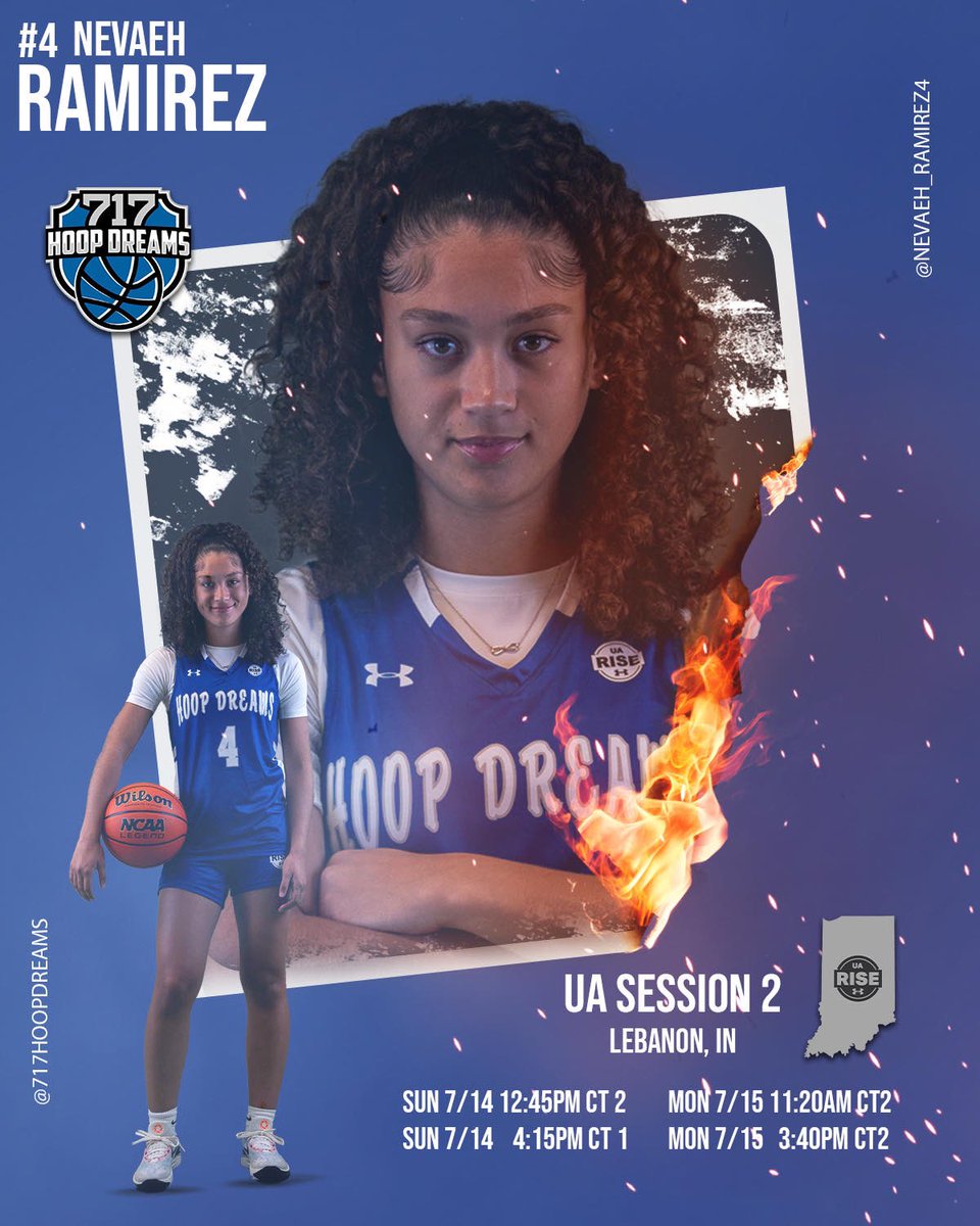 nevaeh_ramirez4's tweet photo. Coaches, we are now in Indiana for UA Session 2. Please stop by and check my teammates and I out! @717Hoopdreams @RiseCircuit https://t.co/UOqiDeE8ZI