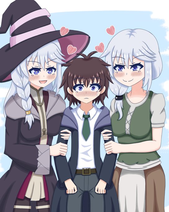 【妄想IF】  
Wヴィクトリカに挟まれるショタ弟子くん🧹🪄
描いたよ❗️❗️❗️❗️ 