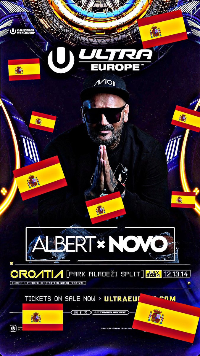 ESPAÑOLES NOS VEMOS ESTA TARDE NOCHE A LAS 20:00H EN EL STAGE UMF QUIERO VEROS A TODOS CON NUESTRA BANDERA VAMOS 🇪🇸<a href="/SelecionEspaol1/">SelecionEspañola</a> <a href="/UltraEurope/">Ultra Europe</a> #croacia #split