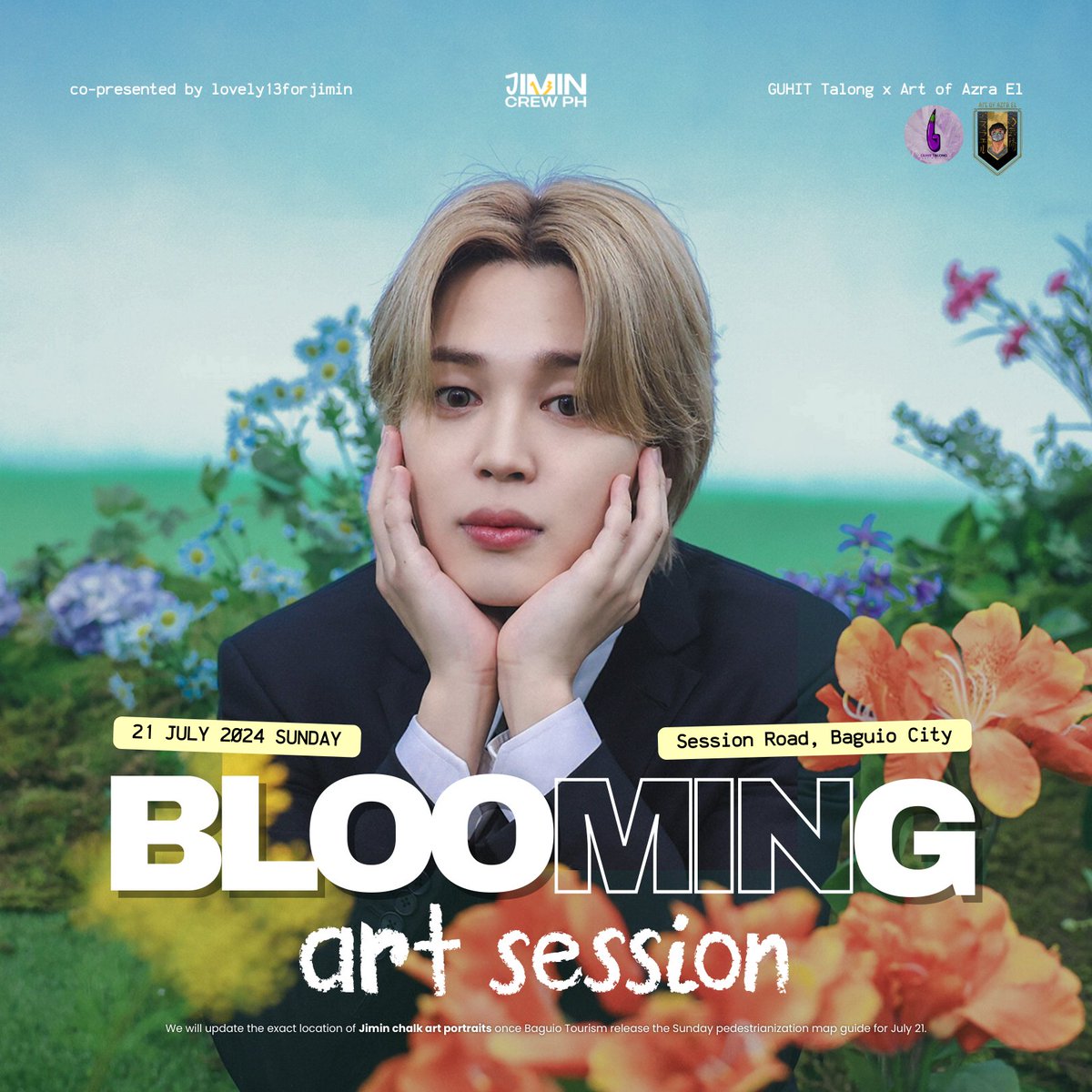 🇵🇭 | 𝗕𝗟𝗢𝗢𝙈𝙄𝙉𝗚 𝗮𝗿𝘁 𝘀𝗲𝘀𝗶𝗼𝗻
Chalk art p𔓘rtraits for “MUSE” by #JIMIN, along the famous Session Road of Baguio City on July 21, at 7AM onwards! 

𝘊𝘰-𝘱𝘳𝘦𝘴𝘦𝘯𝘵𝘦𝘥 𝘣𝘺 <a href="/L13FJM/">lovely13forjimin</a>

Chalk artists: <a href="/guhittalong/">Guhit Talong</a>, <a href="/stay_fine/">Azra eL</a>

#blooMINg_art_session #Jimin_MUSE