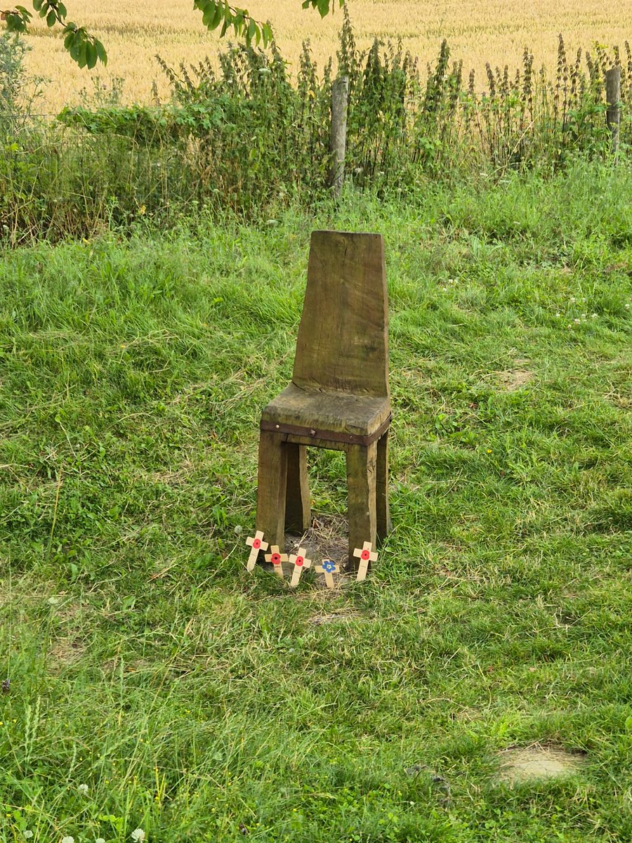 RHS_Form_Time's tweet photo. At Lochnagar Crater we saw "The Empty Chair Memorial" which represents every chair left empty at the dining table in the aftermath of The Great War 1914-1918 #BattlefieldsRHS2024 @RastrickHigh https://t.co/Ai5jW8YZ20