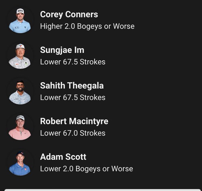 My #golf picks locked in #PrizePick  #sportsbets  #PGA   Show off your sports knowledge by making picks<a href="/tag/golf"class="tags">#golf</a><a href="/tag/prizepick"class="tags">#PrizePick</a><a href="/tag/sportsbets"class="tags">#sportsbets</a><a href="/tag/pga"class="tags"><span>#pga</span></a>
