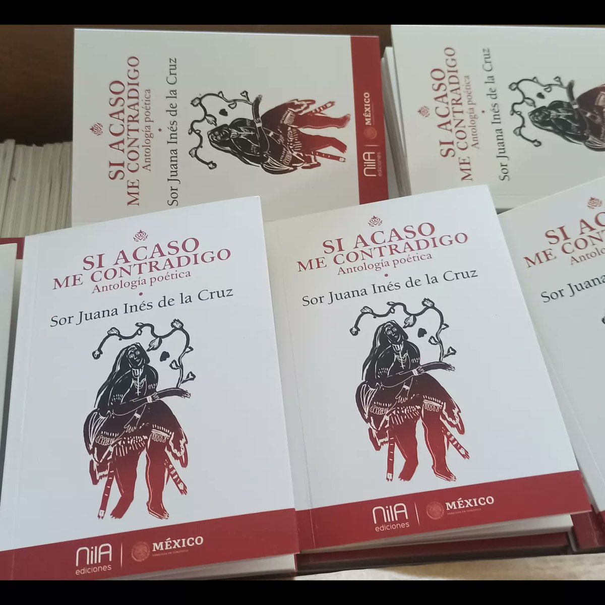 NilaEdiciones's tweet photo. ¡Hoy¡ 

Presentación de nuestro nuevo libro: Si acaso me contradigo, antologia poética de Sor Juana Inés de la Cruz. 

Nos vemos a las 4:00 pm en la Sala Benito Irady de la Feria Internacional del Libro de Venezuela 🇻🇪, en la Galería de Arte Nacional. 

¡Les esperamos! https://t.co/l1jbvPjriT
