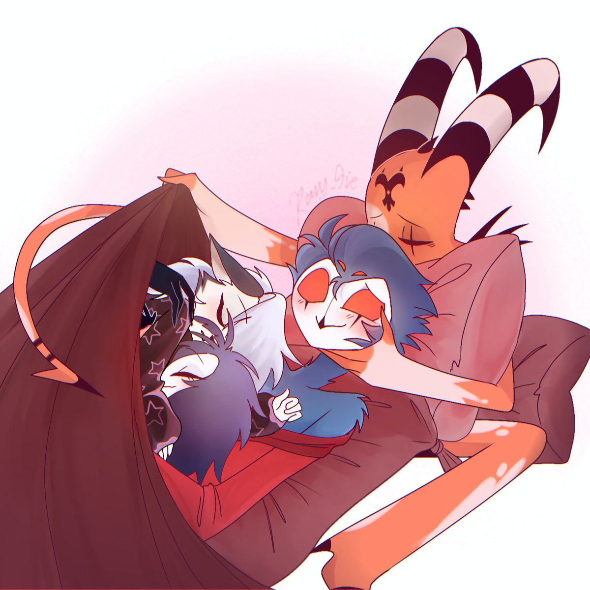 Rany_sie's tweet photo. Family bonding 💖
#helluvabossfanart 
#helluvabossloona 
#helluvabossoctavia
#Stolitz https://t.co/cdE5X4wjU5