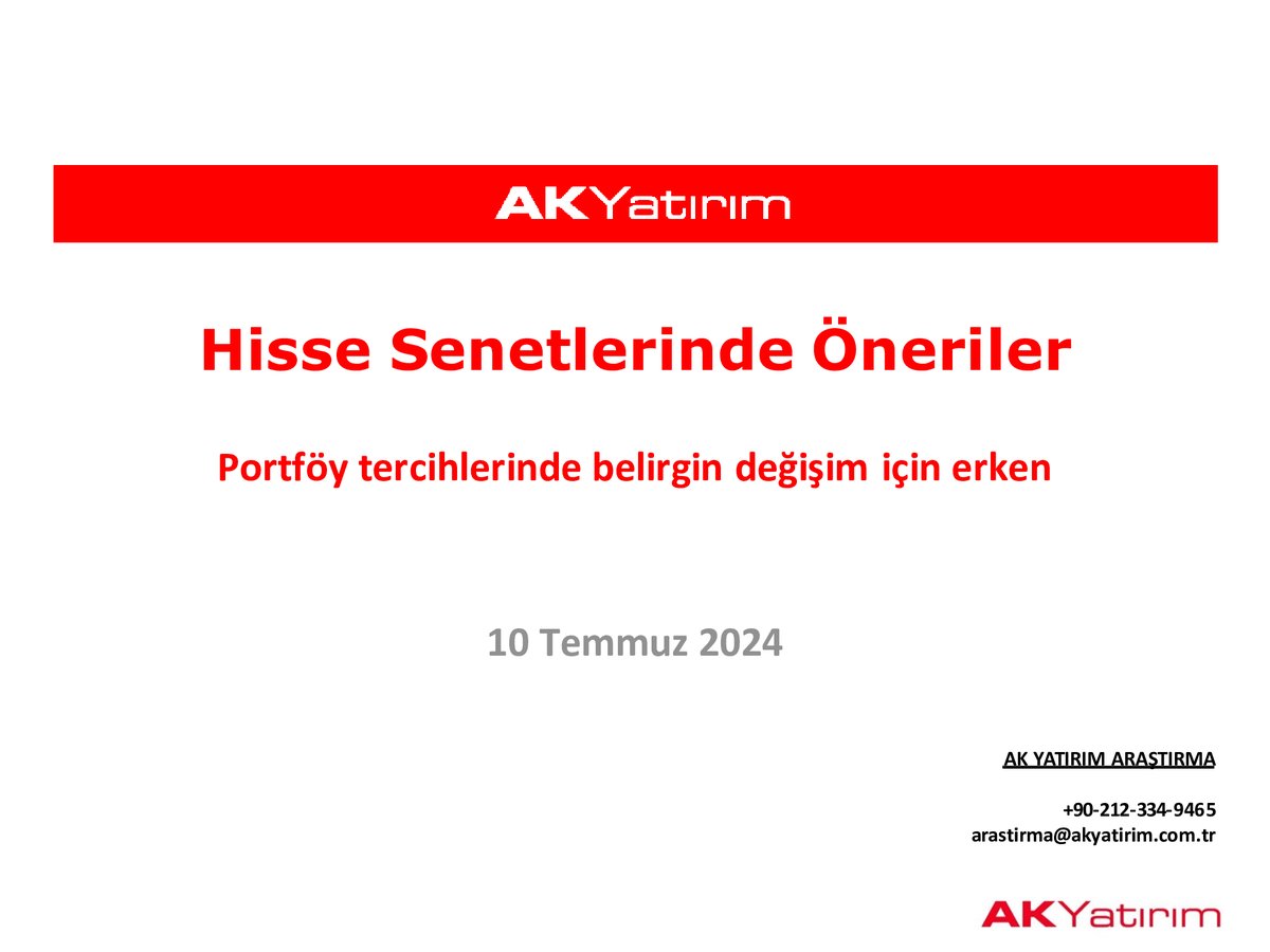 Tradekartal's tweet photo. Ak Yatırımdan çok kapsamlı hisse öneri Raporu;
Özellikle Raporun 10,11,12 ve 13.safyaları hisse seçimi ve sektörel portföy tercihleri noktasında önemli bilgiler ve görseller içermekte. #bimas #dohol #angsr #tcell #krdmd #cocola #mavi #froto #bioen https://t.co/tY7FfesEnB