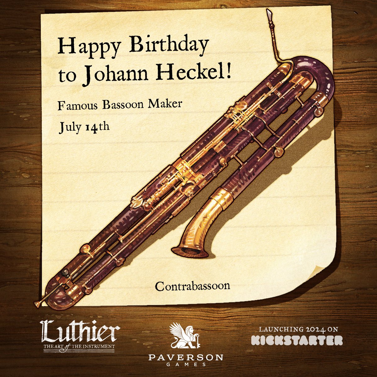 paverson's tweet photo. Let's celebrate the #Contrabassoon🎶on #Heckel’s birthday! 🎂The Contrabassoon was developed by Heckel’s son, Wilhelm and is pitched an octave lower than the bassoon. #Luthier IS coming to #Kickstarter TUESDAY!! #musicalinstrument #orchestra #classicalmusic #music #bassoon https://t.co/uuqQO8kYAq