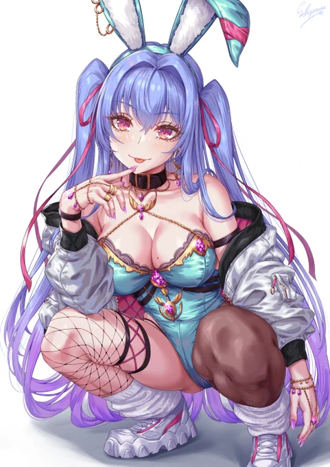 パープルツーサイドアップバニーちゃんんん