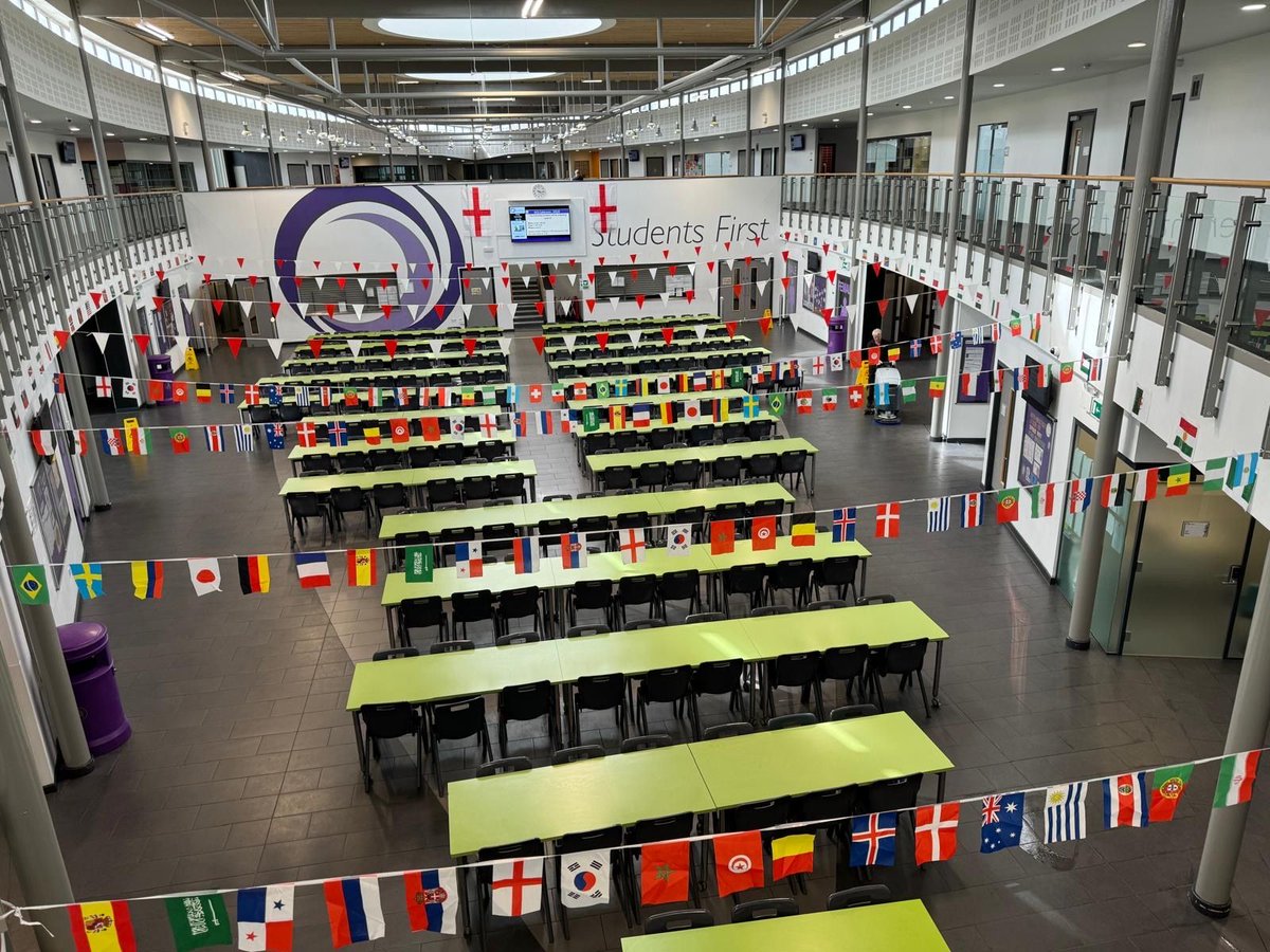 OutwoodAcklam's tweet photo. EUROS FINAL. 

Come on England! Outwood Acklam are supporting you. ‘HEYYY JUDE! NA NA NANANANA!’ 

To end the term and school year we are having culture week that will cumulate to Culture day on Friday. https://t.co/f048Ci5qdl