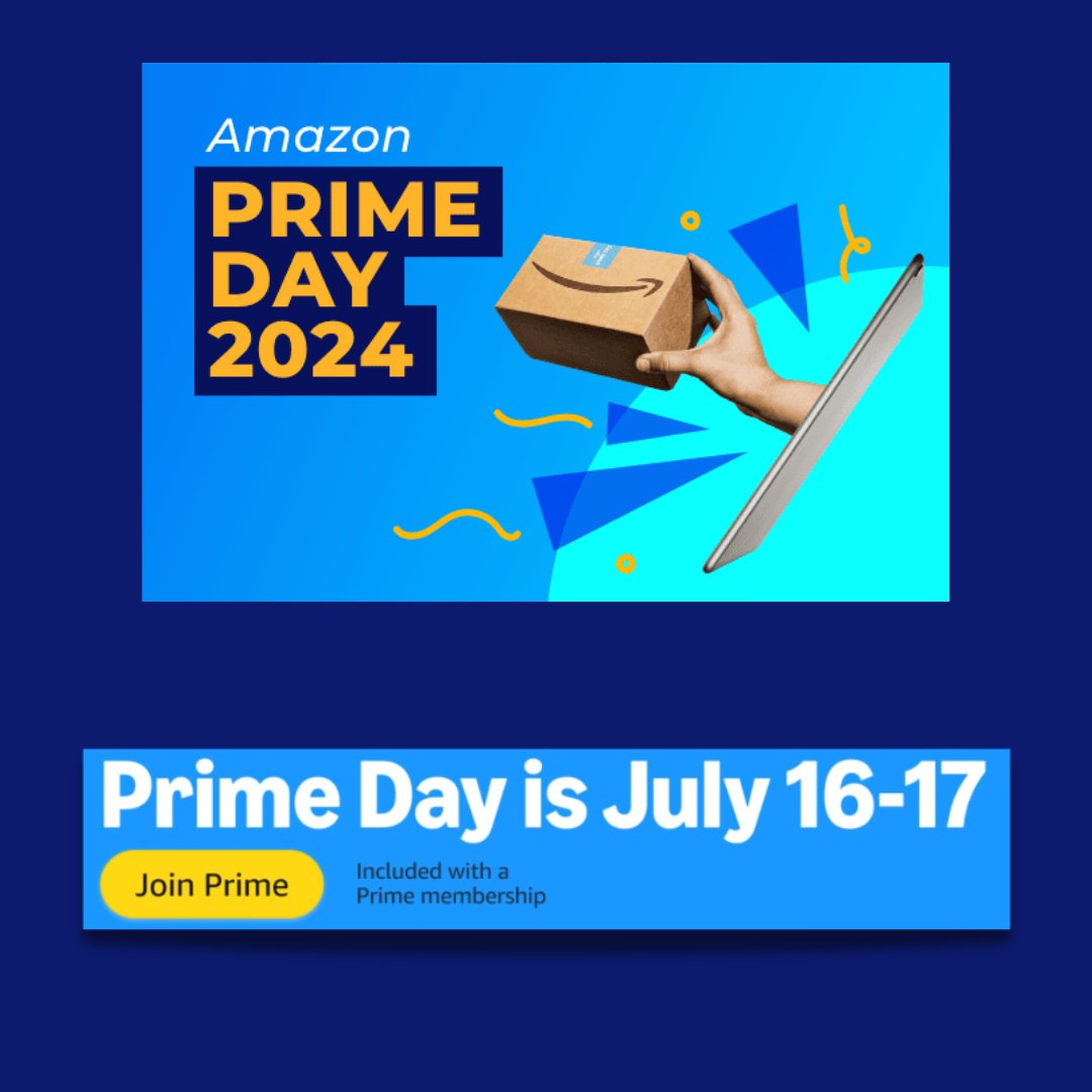 gadgetssell's tweet photo. Get ready for exclusive deals on Amazon Prime Day 2024! Mark your calendar for July 16-17 and save big on electronics, fashion, and more. Shop now!
Read More and Sign Up 👇🏿 
https://t.co/kPn0qTW9xv
#selling #Marketing #Republican 
@katiegp @jake_rm_ @SheldrickTrust https://t.co/xvZV9IHnUH