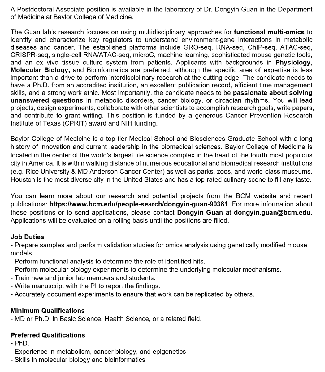 We are hiring postdoc ☀️