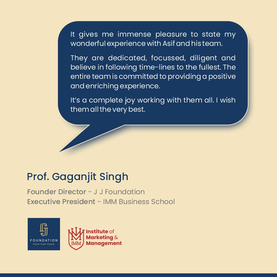 We always thrive hard to make our clients happy and satisfied. And it's always nice to receive their testimony on our work done.

One such testimony comes from our client J J Foundation &amp; Institute of Marketing &amp; Management (New Delhi).

Warm regards,
Team <a href="/brandploy/">BrandPloy Consultancy LLP</a>