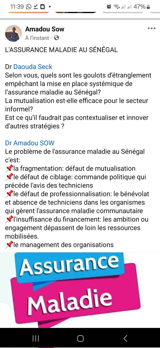 dramadousow's tweet photo. Quelle assurance maladie pour le Sénégal ?

#kebetu #Senegal #assurancemaladie #sencsu #csu #jubjubbaljubanti https://t.co/sRWYbaAfpk