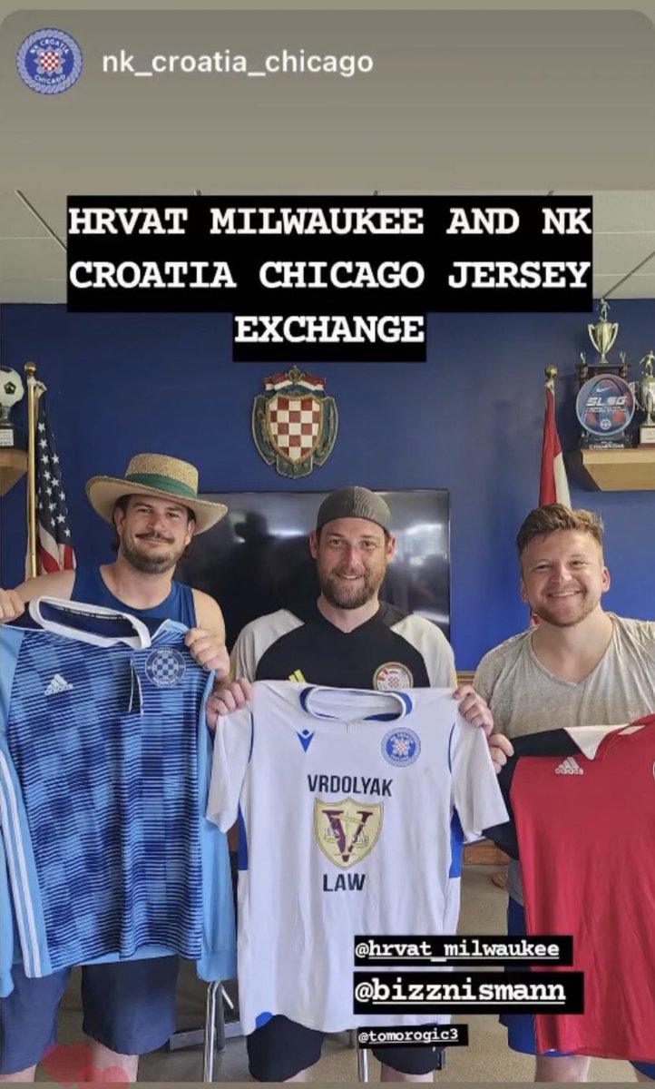 Shout out to NK Croatia Chicago’s Tony &amp; Tomo for joining <a href="/HrvatskiOrlovi/">Hrvatski Orlovi Milwaukee</a> - Sljivo Cup 2024 and for the jersey swap!