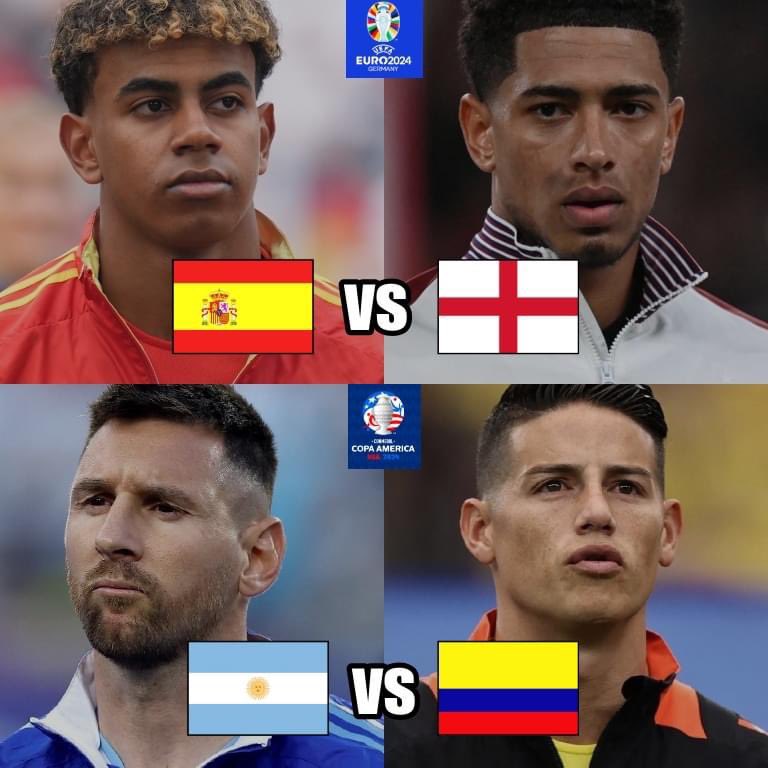 tvmaxdeportes's tweet photo. ¡¡HOY SERÁN ESTOS PARTIDAZOS!!
España 🇪🇸 🆚 Inglaterra 🏴 en la final de la Eurocopa
En la Copa América, Argentina se mide a Colombia 🇨🇴 #FullCopaAmerica #Fullfutbol #Copaamerica https://t.co/j3gOGHLtCZ