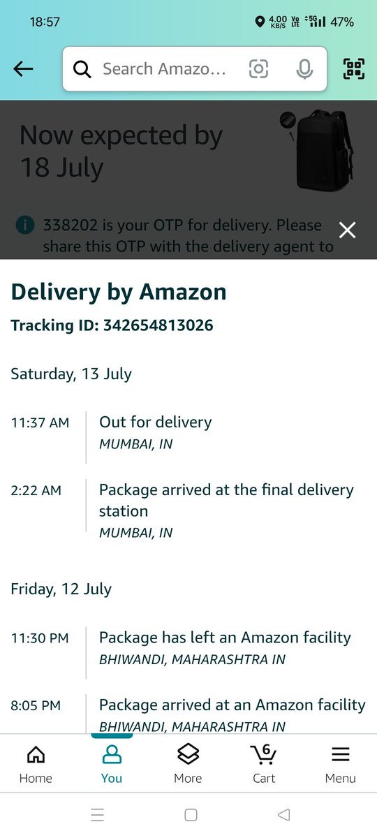 MashterofPuppet's tweet photo. @amazonIN if the courier is already out for delivery then why it is expected by 18th? https://t.co/EDG9tWSkXN