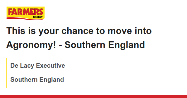 De Lacy Executive: This is your chance to move into Agronomy! - Southern England dlvr.it/T9ZTsk