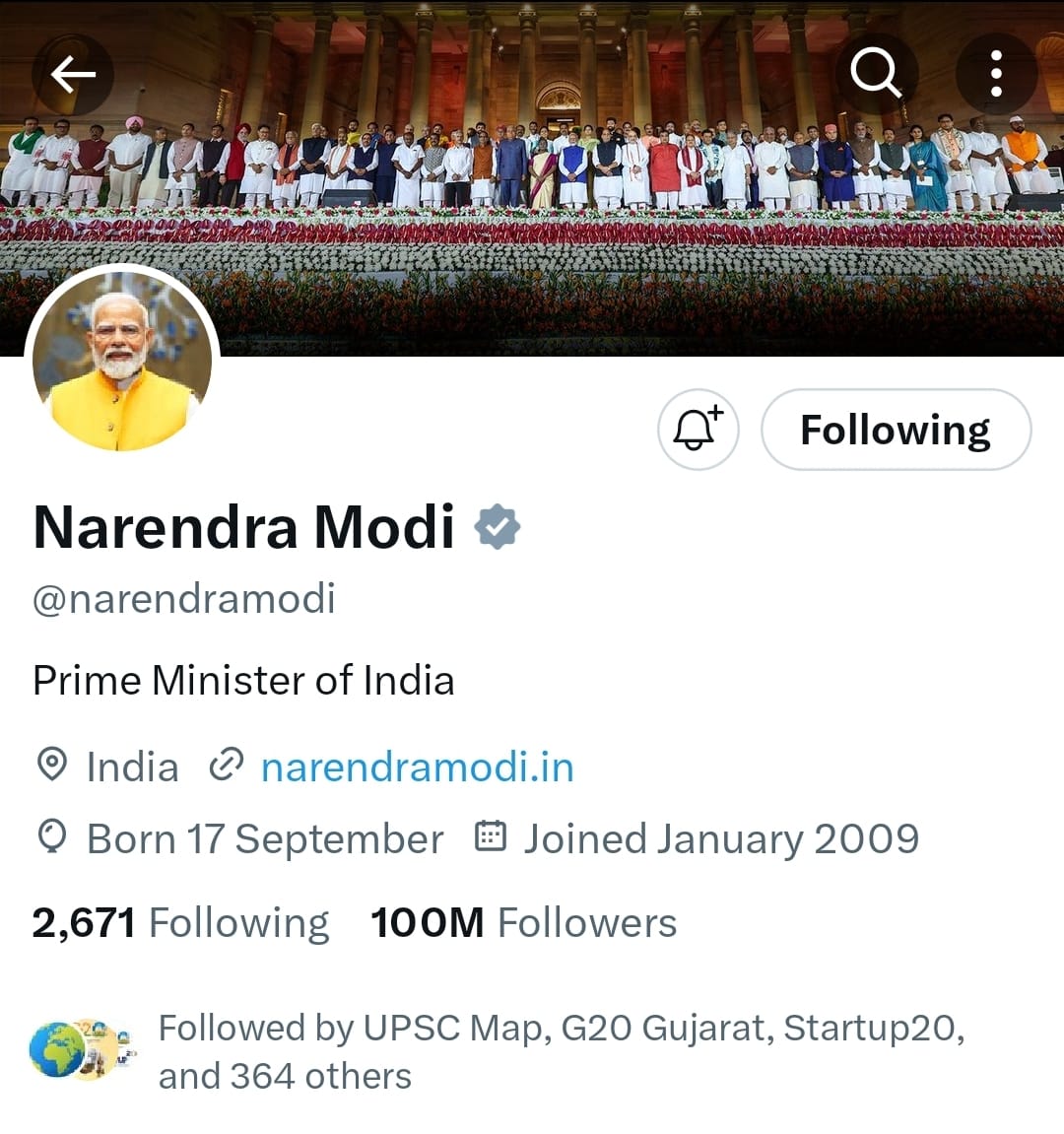 indiafirst_uv's tweet photo. Crosses 100 million followers on X
कोई नहीं है पीएम मोदी के टक्कर में 🥳
#twitter #twitterquotes #followers #twitterfollowers #twitterfollow #modihaitomumkinhai #x #xfactor #modihaitohmumkinhai #twitterthreads #phirekbaarmodisarkar #100M https://t.co/pBkRblvrKA