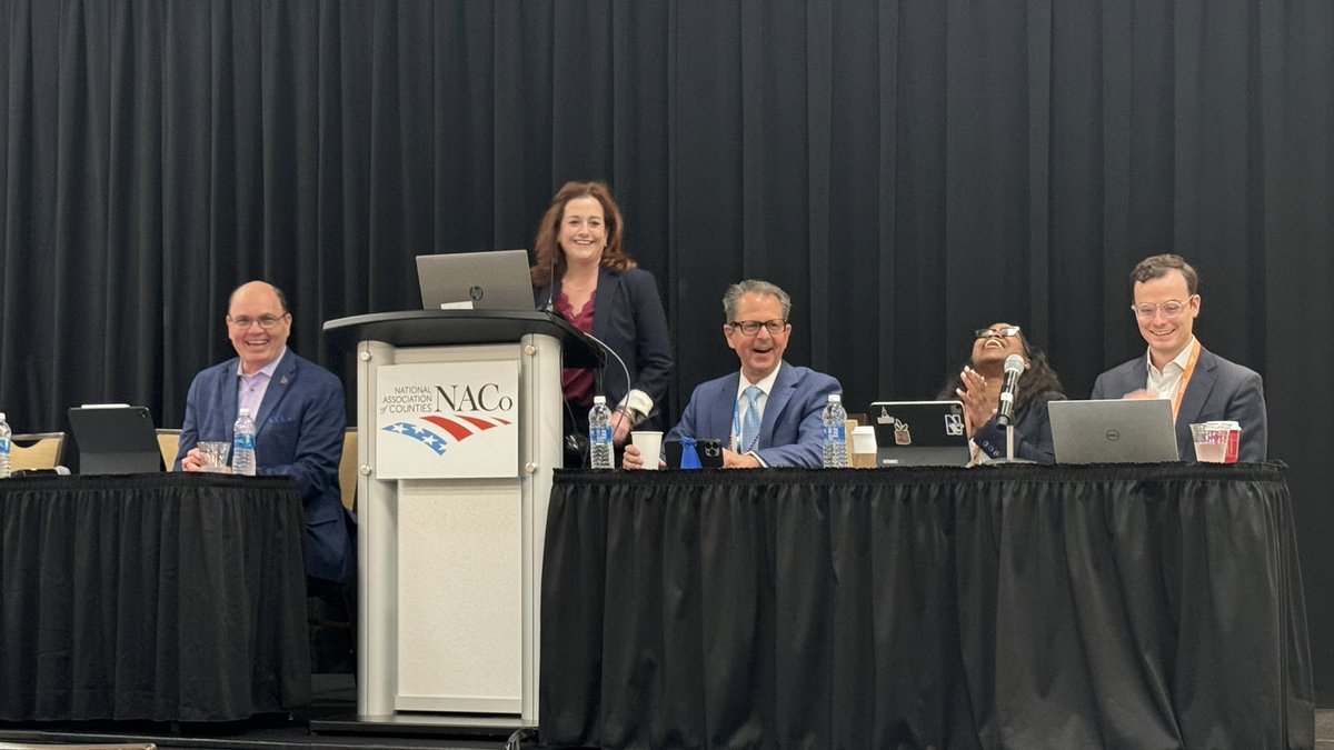 NYSCounties's tweet photo. It’s Cyber Shark Tank this morning at the #NACoAnn Conference! 

@NYSDHSES Cyber Incident Response Director Meghan Cook talks about how counties are implementing cyber defenses in a Shark Tank styled workshop! https://t.co/VNm6yuoVGj