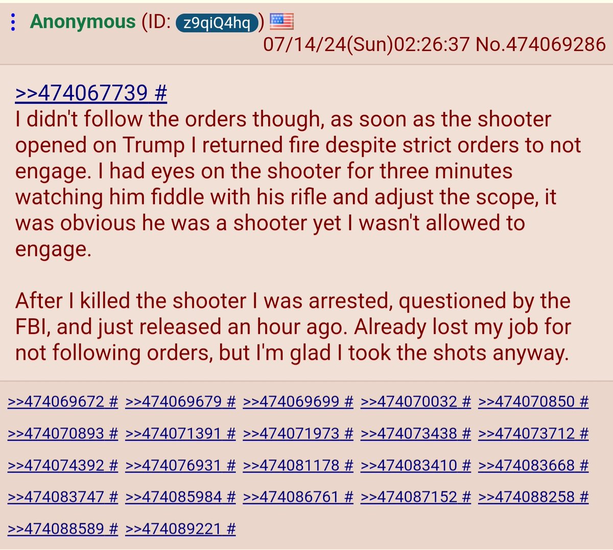 realDavidBauer's tweet photo. Found on 4chan:

"My name is Jonathan Willis. I'm the officer in the famous photo of the two snipers on the roof at Trump's rally. I came here to inform the public that I had the assassin in my sights for at least 3 minutes, but the head of the secret service refused to give the order to take out the perp. 100% the top brass prevented me from killing the assassin before he took the shots at president Trump."

Source: https://t.co/reQnhr3YHU