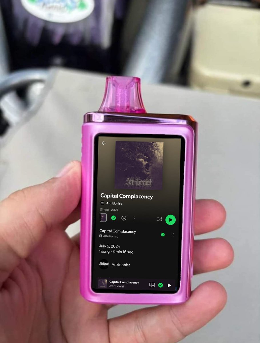 AttritionistMD's tweet photo. These vapes are getting wild. 
#vapes #Spotify #NewMusic https://t.co/9Ouu4TFJjQ