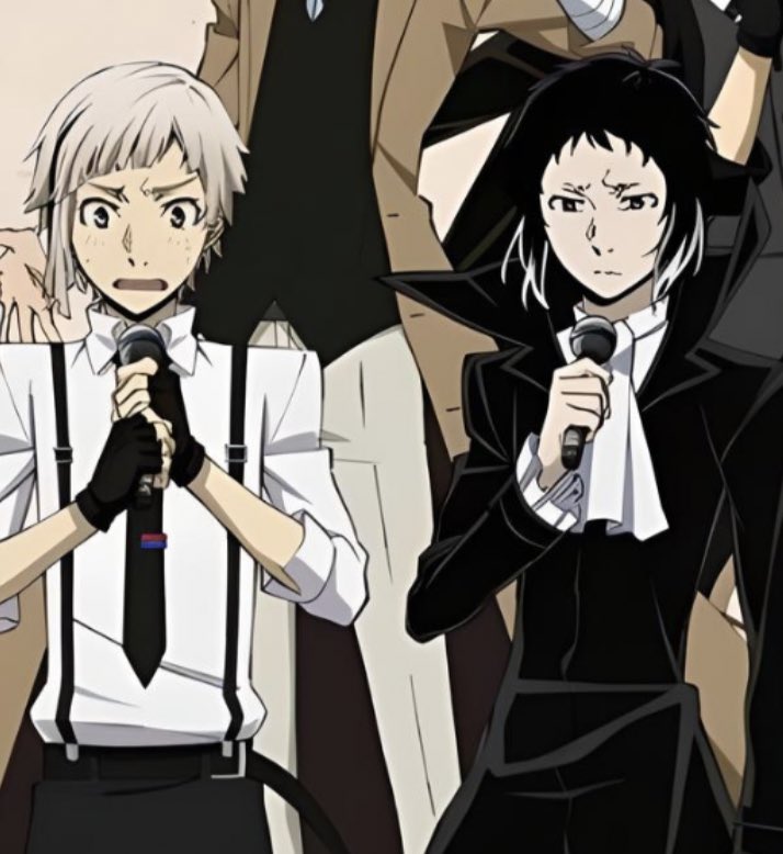 ryunovamp's tweet photo. Akutagawa and atsushi match each other’s freak. Peak boyfriendism https://t.co/DbRl9a6ofT