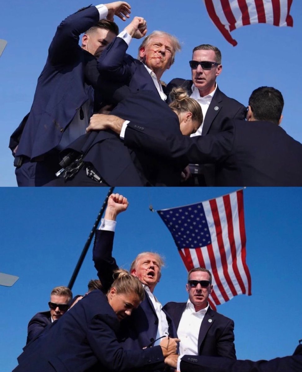 Badbuddababy's tweet photo. While everyone was cowering from bullets like normal ppl those photographers were standing tall capturing the moment.

Can someone please credit these historical photographers?
#Trump #photograghy https://t.co/XRjHHrfXEA