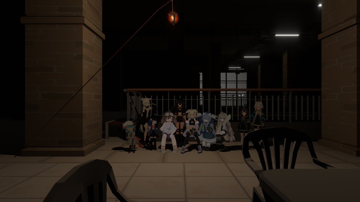 pecomushi_vr's tweet photo. ①「The Liminal Safari」バックルームライクなワールドをみんなで遊んできました！🎈
「陽射しの廃駅-Abandoned station in the sunshine」
②とってもきれいなワールドで集合写真！📸
③線路で寝転ぶ者たち💪
④「SuRroom」にて ゆったりまったり過ごしました！🍘 https://t.co/ShIhdsg84k