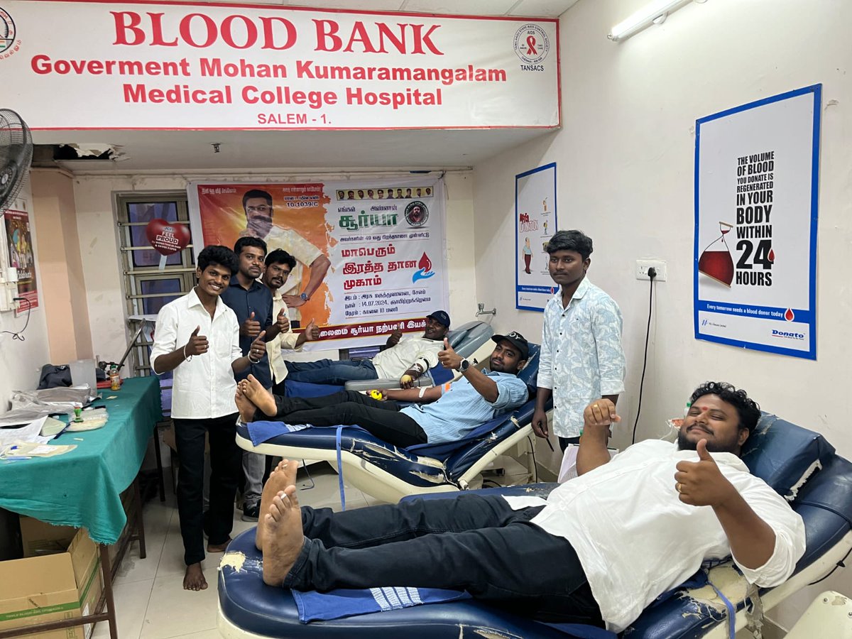 BarathSalemSfc's tweet photo. Successfully Completed #SalemNorthSFC Blood Donation Camp 🥺🩸

@Suriya_offl Anna🛐♥️ @rajsekarpandian Anna @Aari_Offl Anna @Hari_Socialist Anna @SKPrem55 @Nandha_SalemSFC

#Kanguva #BloodDonation #Suriya44 https://t.co/qO8ipA1Eit