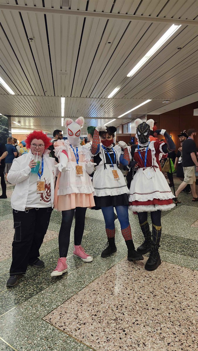 Buttercup_231's tweet photo. @aikonwinnipeg 2024 Leon Kuwata and his three spider catmaids https://t.co/njiByNXKkL