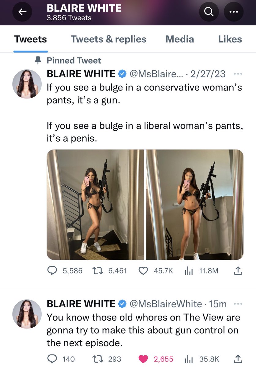 DeplorableAme12's tweet photo. @dpl_3 @blairewhite is right. Just wait for it. #FuckTheView โค๏ธ #2A ๐บ๐ธ ๐ https://t.co/2MLREE1IYE