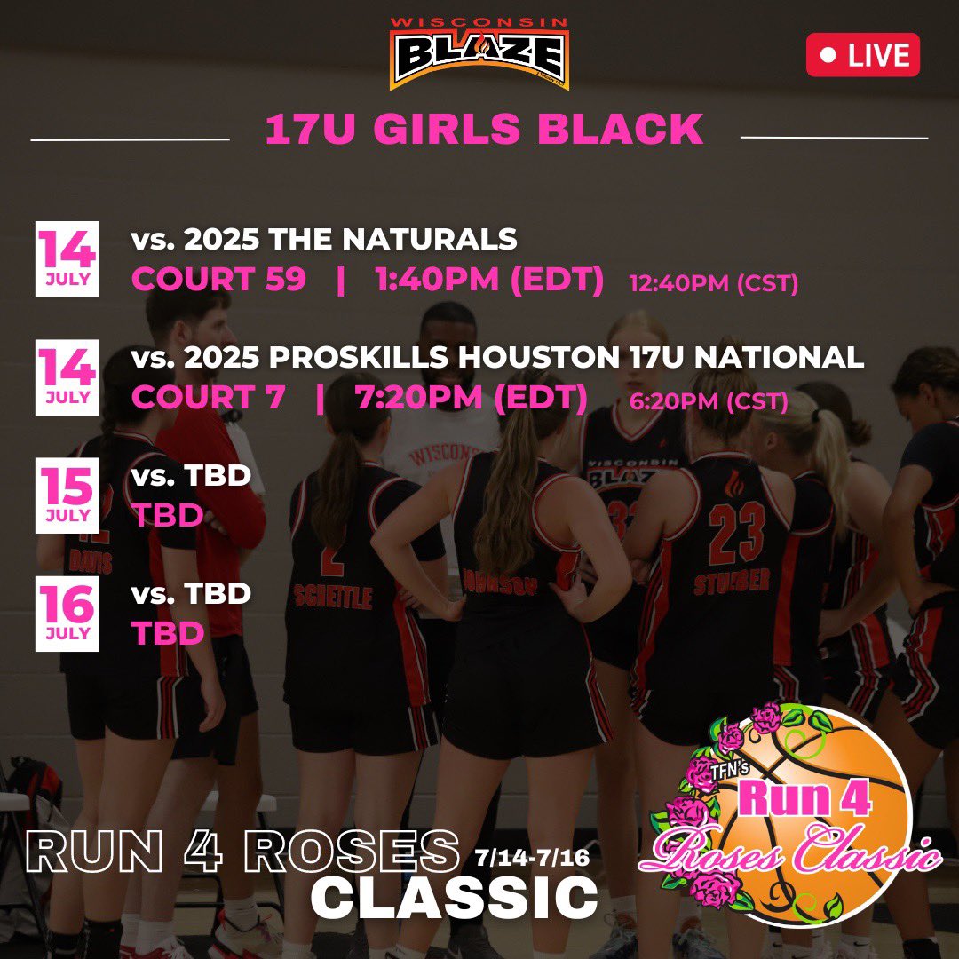 Alivia Koltz (@aliviakoltz14) on Twitter photo Super excited to get on the court with my team at the Run 4 Roses! 🌹Come check out me and my team this week! <a href="/WisconsinBlaze/">Wisconsin Blaze Girls Basketball</a> <a href="/LisaMVanWyk/">Lisa Van Wyk</a> Super excited to get on the court with my team at the Run 4 Roses! 🌹Come check out me and my team this week! <a href="/WisconsinBlaze/">Wisconsin Blaze Girls Basketball</a> <a href="/LisaMVanWyk/">Lisa Van Wyk</a>
