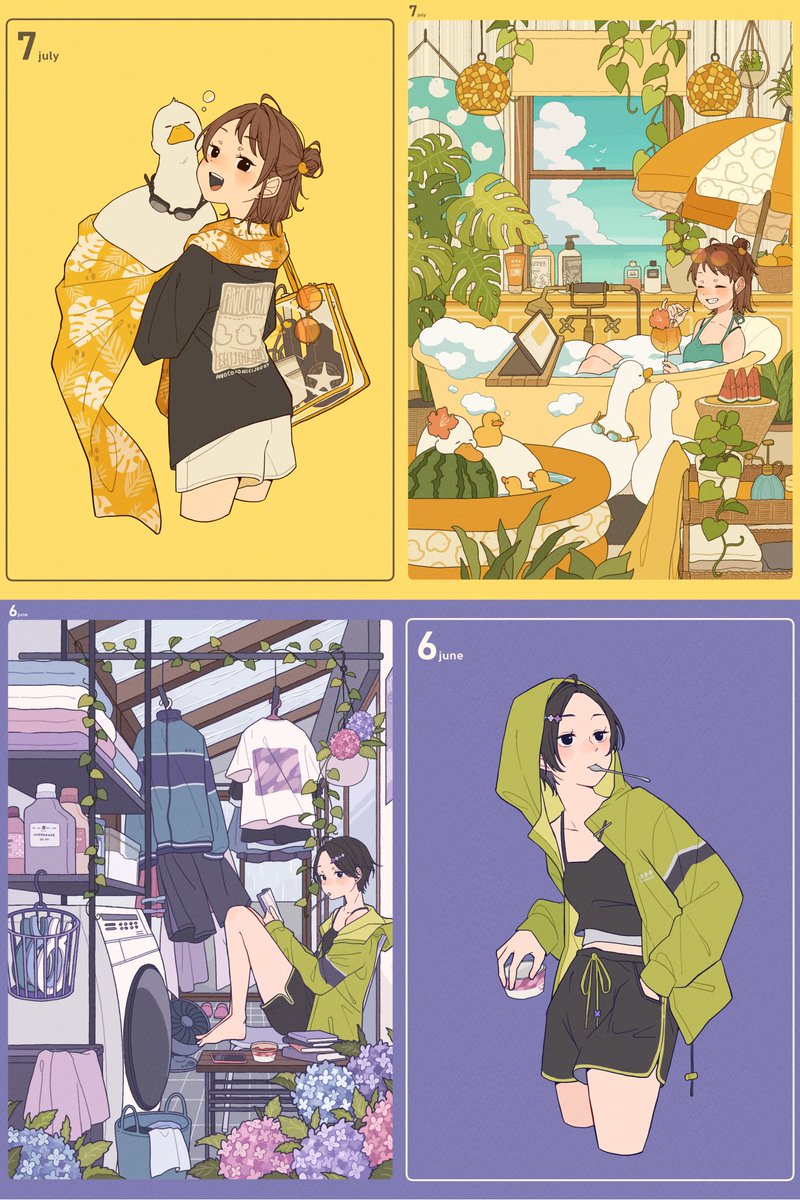 #三連休はフォロワーさんが増えるらしい
#夏の創作クラスタフォロー祭り
ストーリーがみえる絵作りと配色にこだわって描いてます💛💜 