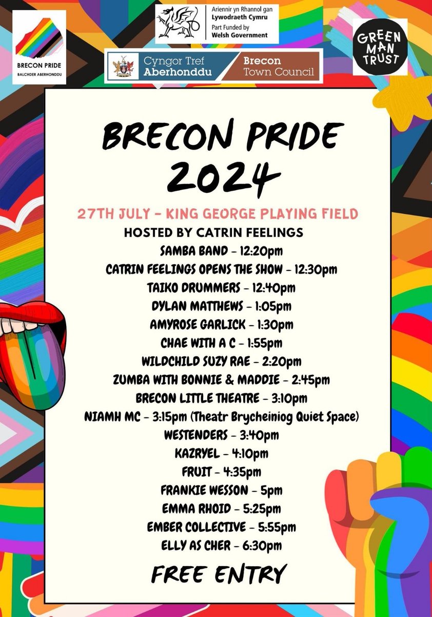 Brecon Pride (@breconpride) on Twitter photo Only two weeks to go! ๐๐๐
Here's your full lineup for the <a href="/BreconPride/">Brecon Pride</a> Main Stage. Who's ready to help us celebrate and spread love, diversity, and equality in our wonderful community? ๐ณ๏ธโ๐๐ณ๏ธโโง๏ธ Only two weeks to go! ๐๐๐
Here's your full lineup for the <a href="/BreconPride/">Brecon Pride</a> Main Stage. Who's ready to help us celebrate and spread love, diversity, and equality in our wonderful community? ๐ณ๏ธโ๐๐ณ๏ธโโง๏ธ