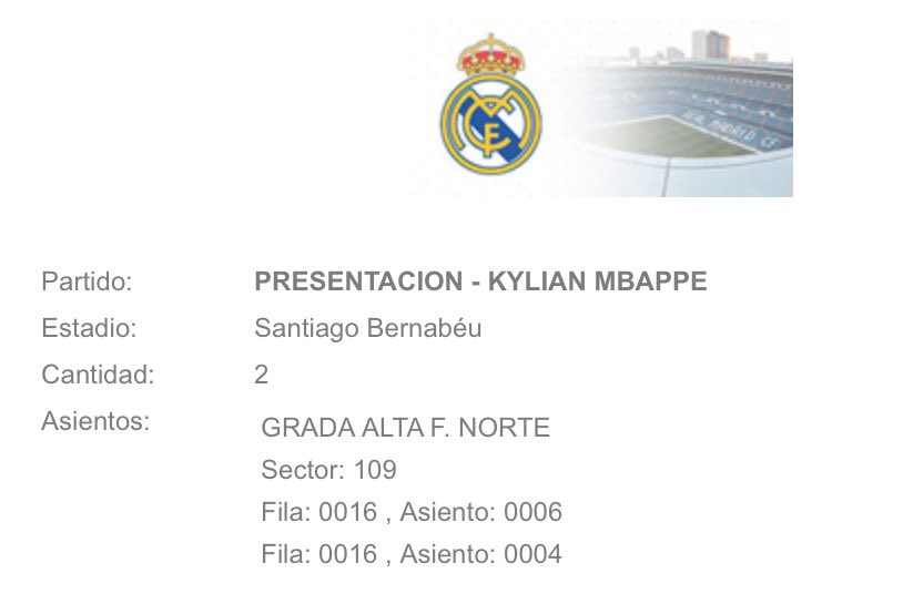 MadridismoreaI's tweet image. 🚨🚨 Tengo 4 entradas para la presentación de Mbappé y os la quiero regalar a 2 de vosotros para que vayáis con un acompañante. 

Requisitos para participar: 

1- Seguir a @MadridismoreaI . 
2- Dar RT. 
3- Menciona a tu acompañante.

Ganador: lunes 15 de julio a las 15:00.