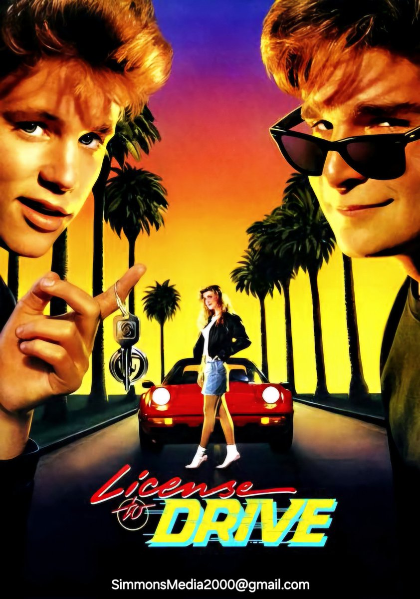britmedia2000's tweet photo. Licence to Drive 
(1988)
 
Original Poster Artwork 
Without Studio Text 

A teen decides to go for a night on the town with his friends despite flunking his driver's test

REF: PDI/LICENCEDRIVE/ARTWORK/001
#CoreyHaim #CoreyFeldman #LicenseToDrive #Video https://t.co/tXragMJotE