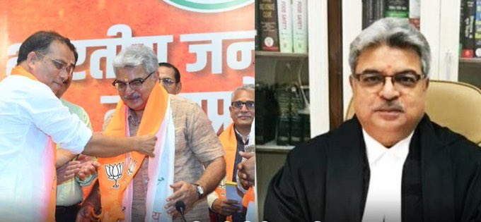 मध्यप्रदेश हाई कोर्ट के पूर्व जज रोहित आर्या बीजेपी में हुए शामिल !

जस्टिस रोहित आर्या वही पूर्व जज हैं जिन्होंने धार्मिक भावनाओं को आहत करने वाले मुनव्वर फारूकी को जमानत देने से इनकार कर दिया था,

स्वागत नहीं करोगे क्या सनातनी जज साब का !