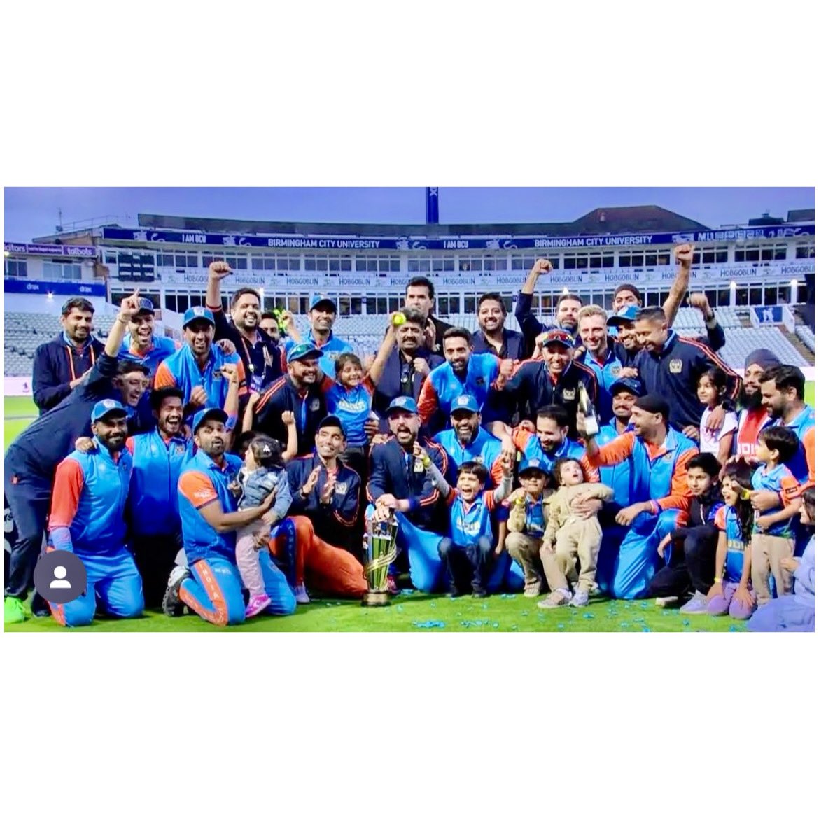YUVSTRONG12's tweet photo. Feels good to be holding the winning trophy at this age too 🏆 

Absolutely thrilled with the boys’ (or should I say men’s 🤪) performance throughout the tournament! 

It’s always great to be back on the park with legends from around the world. 

A massive thank you to the crowds for coming out in large numbers to support us. 

And not to forget our coaches and support staff, who did an incredible job oiling our rusted machinery and helping us perform out there! 🫡🙌🏻 

@WclLeague

#WCL #WorldChampionshipOfLegends