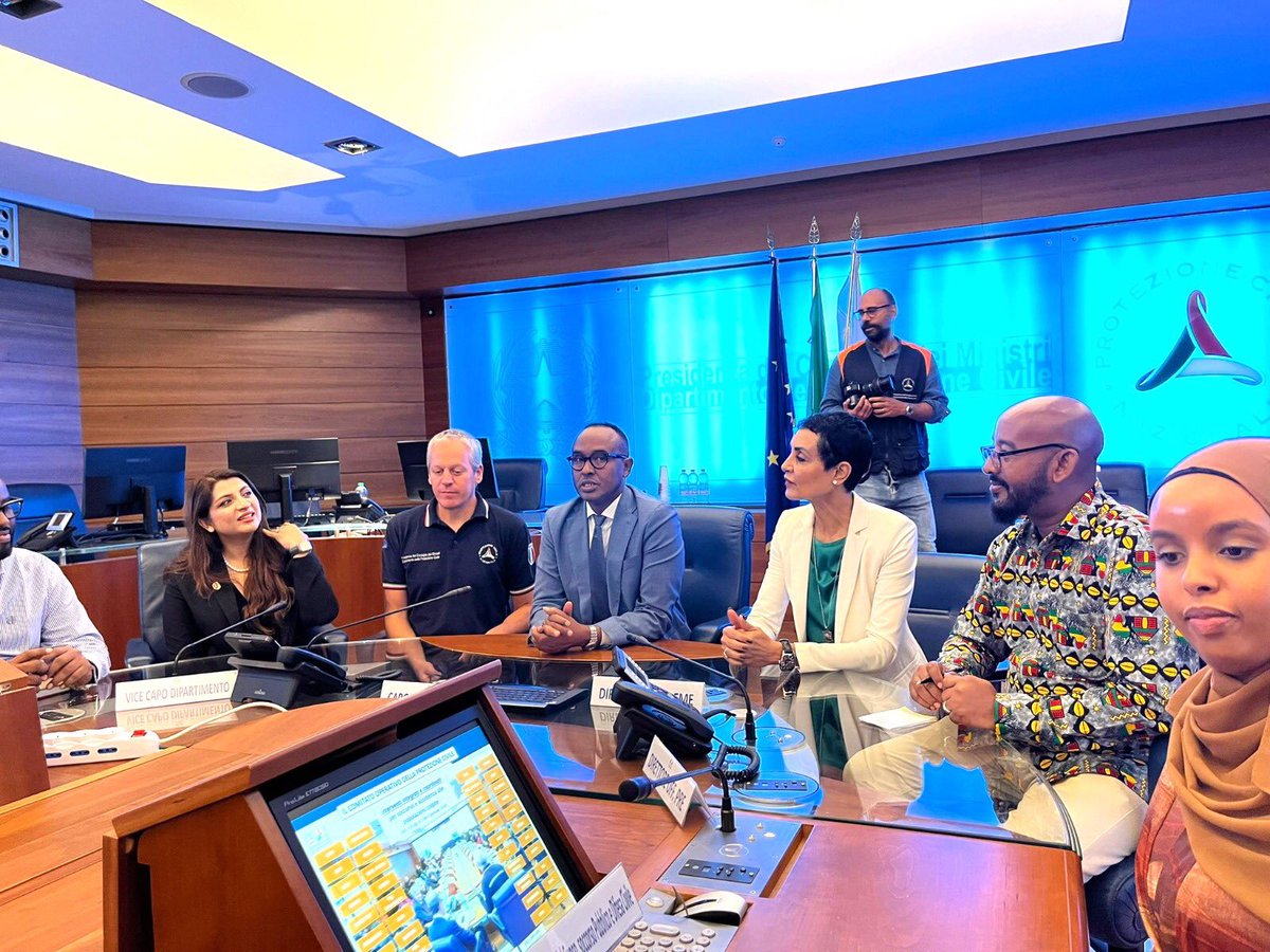 SoDMA_Somalia's tweet photo. 1/2 Commissioner @MahamuudMoallim and the delegation he led recently had a productive visit to the headquarters of the Italian Civil Protection Department. They visited various levels of the institution, including national, regional, and municipal. #SoDMA #Italy #Somalia https://t.co/P1tObH2WQD