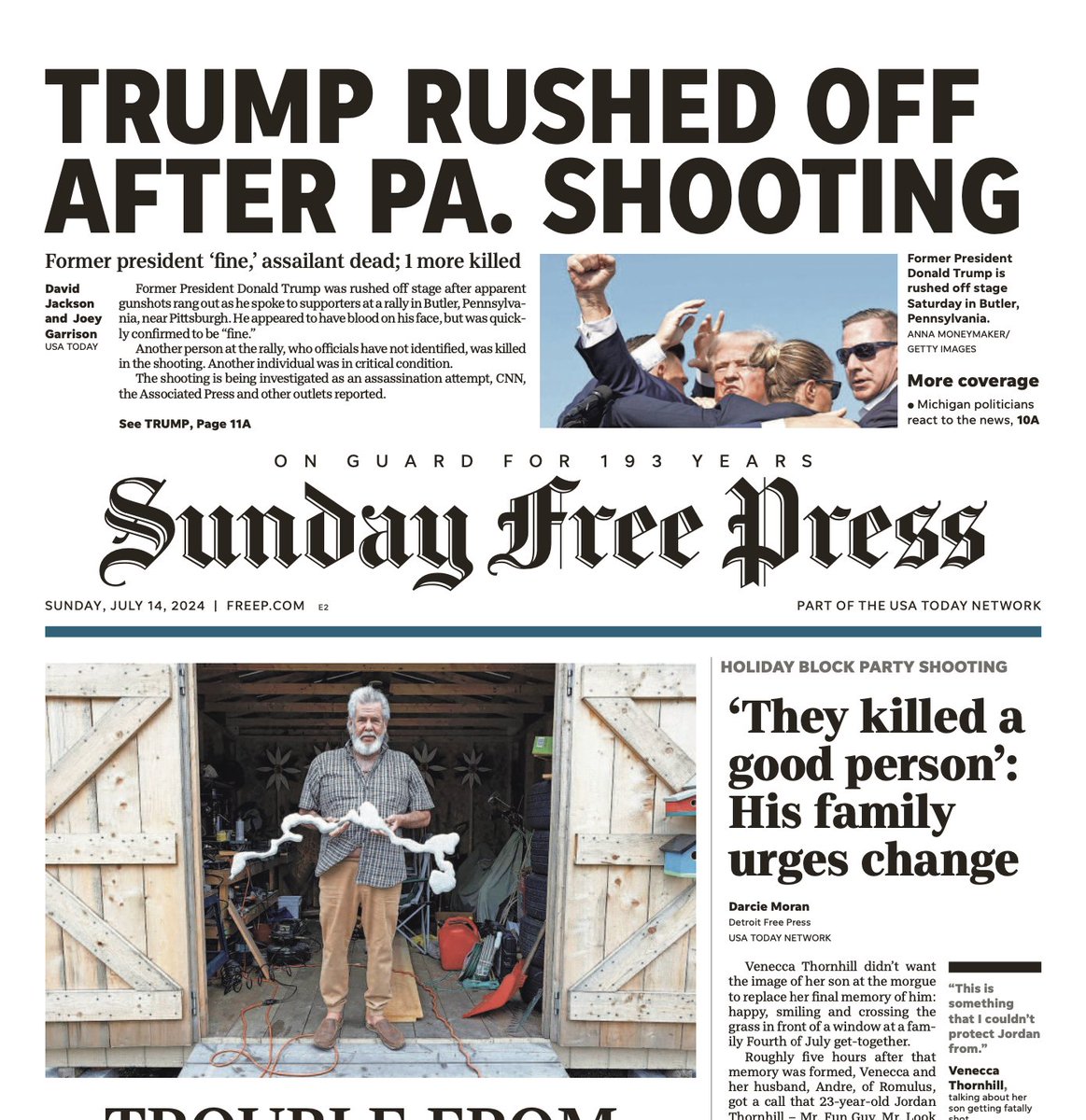 dennislennox's tweet photo. Many of today's front pages were designed before the attempted Trump assassination. The ghost newspapers were already printed. Kudos to those who recorded this.
Today is one of those days you should #buyapaper. Printing a website isn't the same.
#newspapersstillmatter #thepapers https://t.co/PASF0MS0kQ