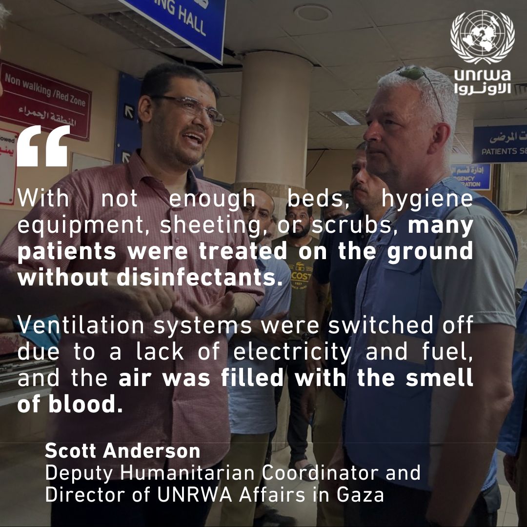 "My colleagues from the humanitarian community are doing everything possible to increase medical capacity in #Gaza"

<a href="/GazaUNRWA/">Scott Anderson</a> says impediments to humanitarian operations prevent us supporting people "anywhere near the scale necessary."

Full statement ⬇️
ochaopt.org/content/statem…