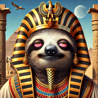 SlothanaCoin's tweet photo. The pharaoh of chill. 𓂀 Mysteries abound; can you solve the secrets of $SLOTH?

#crypto #slothana #communityfirst https://t.co/vrJ66PEauW