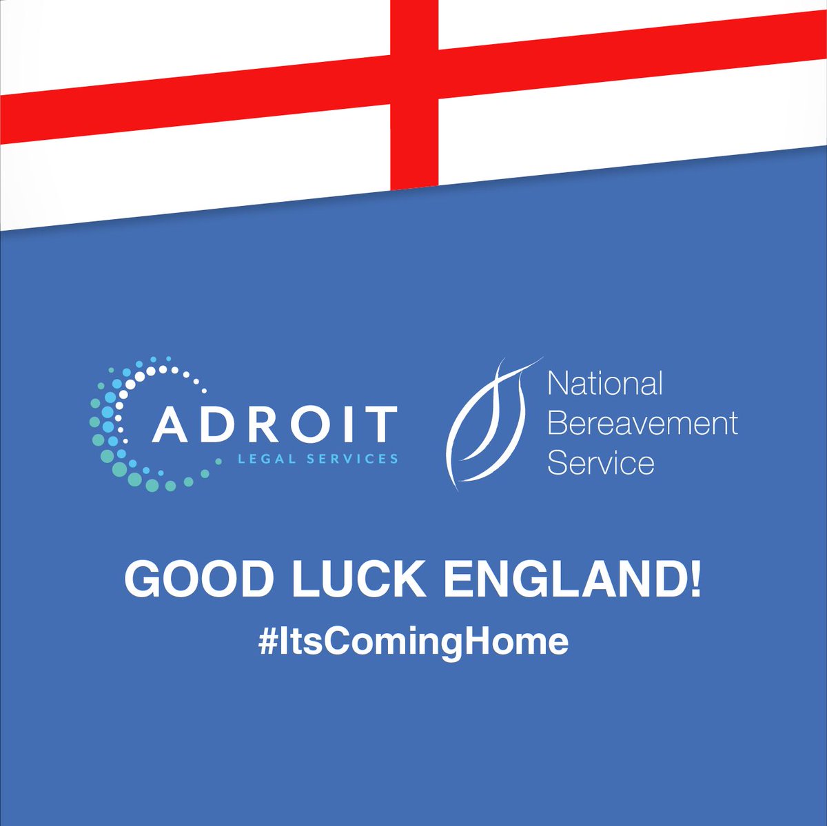 Good luck to England tonight from everyone at Adroit &amp; NBS!⚽
It's been a fantastic tournament so far, but here's hoping #ItsComingHome 🏆