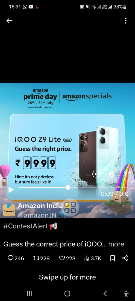 Samkrazzzy's tweet photo. @amazonIN Rs 9999/- #AmazonSpecials #AmazonPrimeDay #DiscoverJoy @amazonIN  here is my entry https://t.co/tPVHc5xzZU