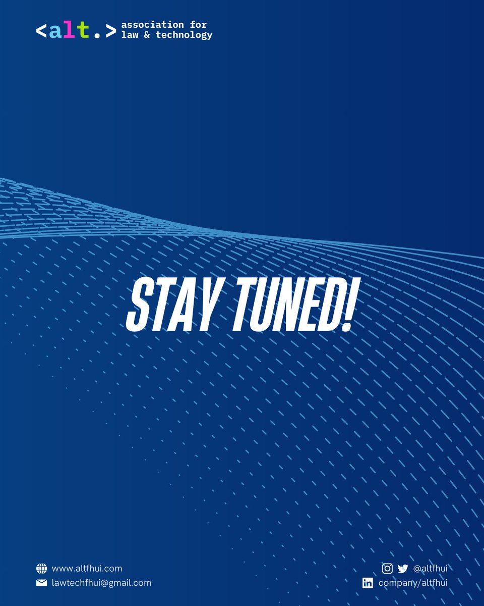 altfhui's tweet photo. [COMING SOON: ALT FHUI 2024]

As technology law evolves, so will we!

ALT FHUI is a community of students from the Faculty of Law, University of Indonesia that are passionate in teaching and exploring various legal aspects of technology.

(1/2) https://t.co/5cSHDSBRxX