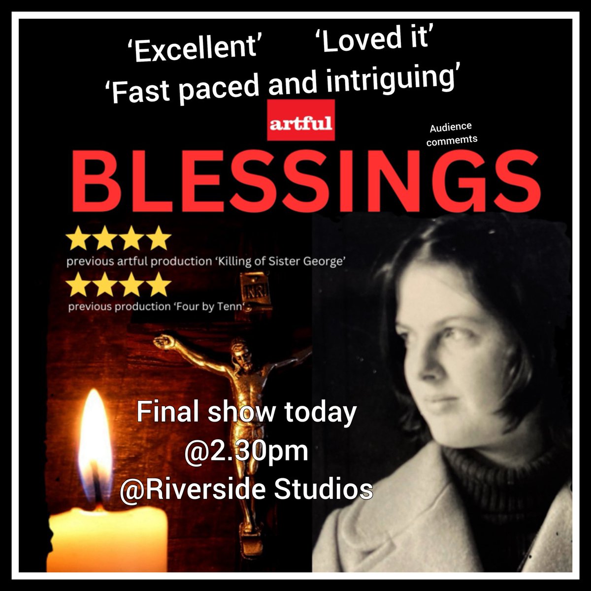 SarahSLondon's tweet image. Final show @RiversideLondon today at 2.30pm.  #bitesize #londontheatre