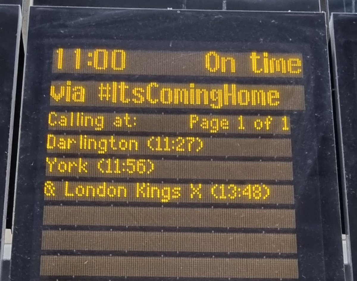UK Rail Network suggests its coming home. 

Hopefully without significant delays or cancellations this time.