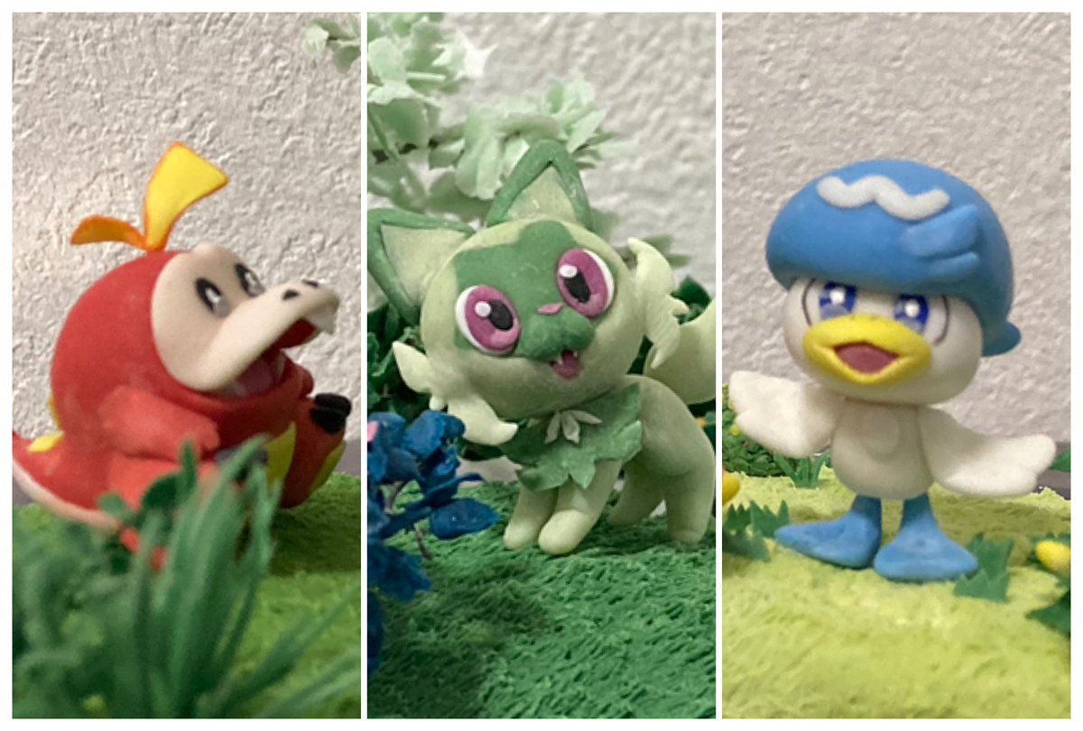 deden_nendo's tweet photo. #三連休はフォロワーさんが増えるらしい

樹脂粘土は無限の可能性！

ニャオハ
ホゲータ
クワッス

これからも
可愛いポケモン、楽しく作って投稿します https://t.co/siM3CSn7cj