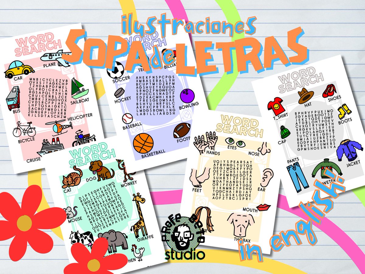 ProfeBetoStudio's tweet photo. https://t.co/SuaqODzisy ¡Aprende inglés de manera divertida con nuestro juego de sopa de letras! Ideal para todas las edades, expande tu vocabulario mientras te diviertes. Encuéntralo en @Etsy y mejora tu inglés hoy mismo. #AprenderInglés #JuegosEducativos #EtsyFinds #niños https://t.co/Ufb8CokWd9