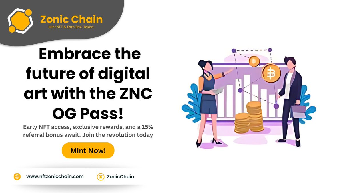 The future of digital art is here!   Join the #ZNC #NFT Collection &amp; own a unique piece backed by the #ZonicChain community. Earn tokens, unlock #airdrops, &amp; get early access to future projects!   #NFTCommunity #AirdropCrypto  #Crypto #BTC #Ethereum #Altcoins #arbtrium #Binance