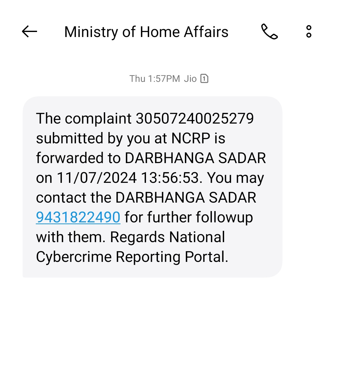 its_singhaniya's tweet photo. I had filled case against cyber crime,happened with me online.
On national cybercrime security portal Dated 11/07/2024 I request cyber police department @Cyberdost to please look into the matter ASAP, as it has happened with many of my friends too,we lost around 1 lacs. https://t.co/L9oomRiots